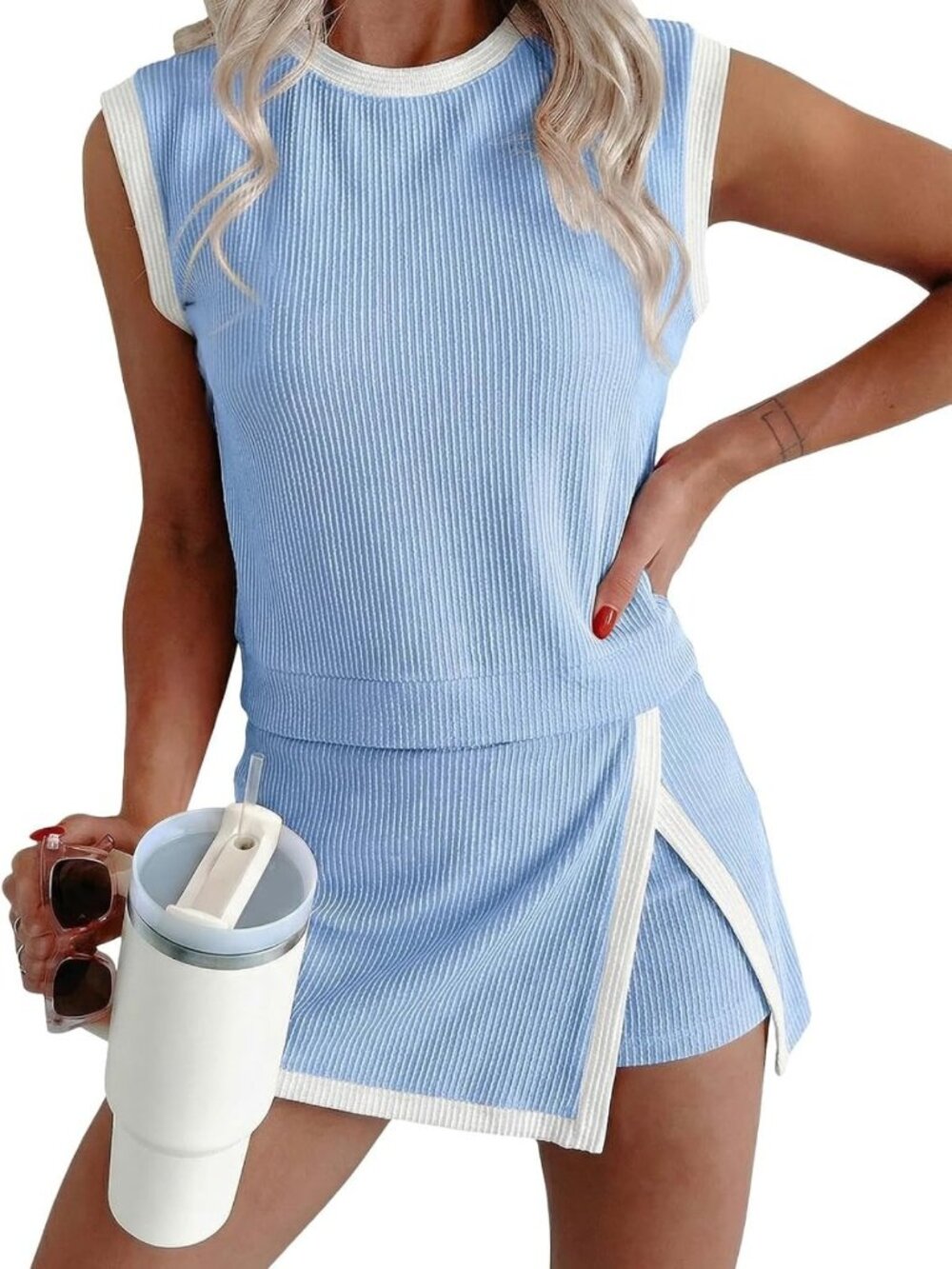Stylish 2-Piece Summer Workout Set for Women - Activewear, Fitness, Gym Outfit